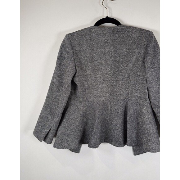 Max Mara Women Blazer Gray Tweed Full Zip Virgin Wool Silk Italian Jacket Size 2 - Picture 11 of 11
